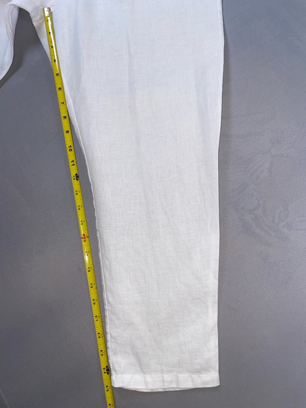 Cento Lino 100% Linen Made in Italy White Elastic Waist Trousers Size Medium - Picture 6 of 9